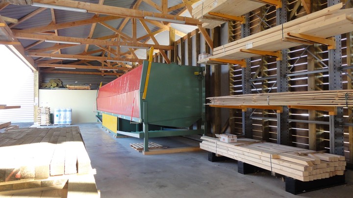 cabine d’aspersion A2C pour le traitement des charges de bois